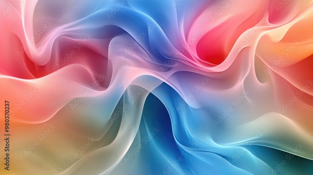 Aufkleber beautiful abstract organic design with colorful flowing patterns and soft gradients, creating a mesm