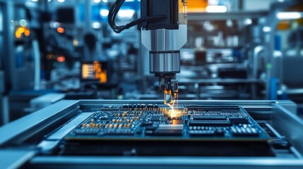 Electronics Manufacturing Facility. Circuit Board Assembly and High-Tech Production