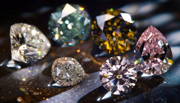 Exquisite Diamonds Glistening with Brilliance and Fire