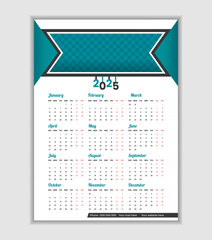 Modern 2025 wall calendar design template