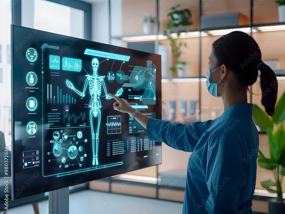 Aufkleber virtual health checkup with ai powered medical interface on smart home display