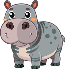 Adorable Cute Hippopotamus Vector – Available on EPS File
