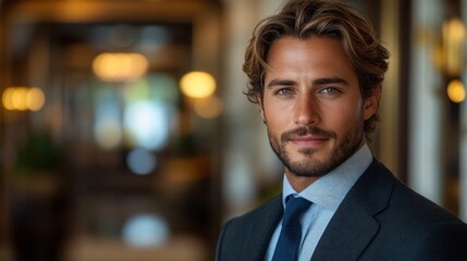 Fototapeta premium Handsome Businessman Portrait with a Confident and Successful Look