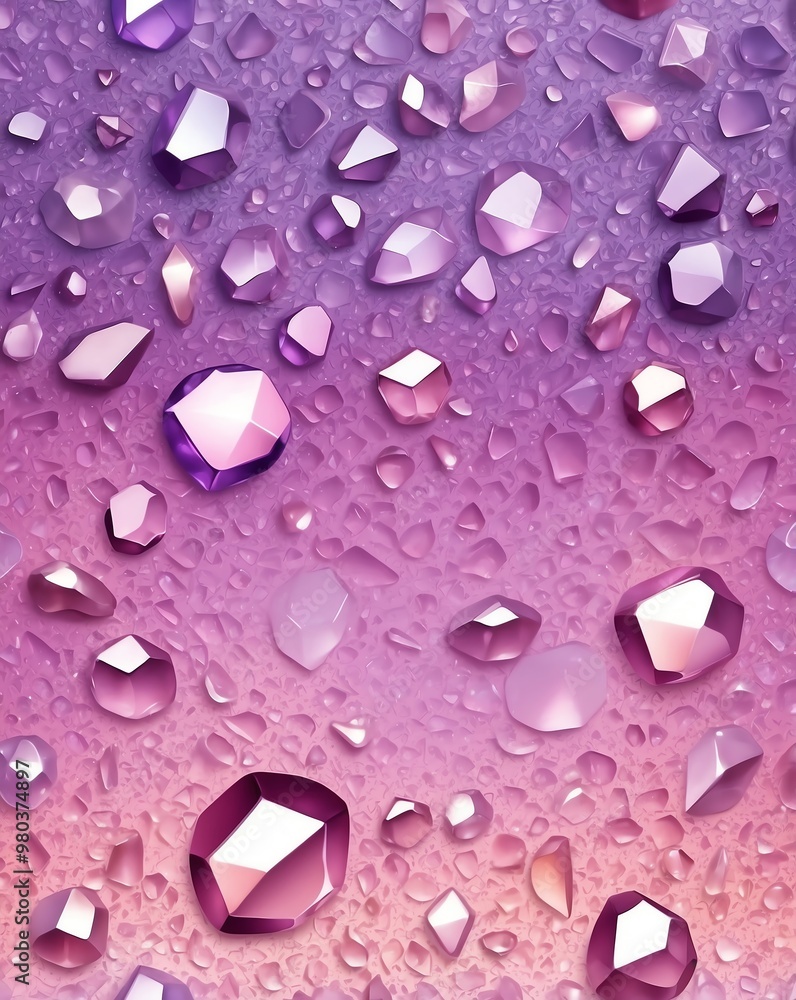 Poster Shining gem texture with gradient of light pink to pastel purple