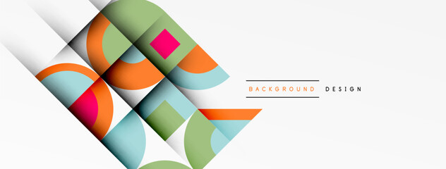 Geometric design abstract background - circles squares
