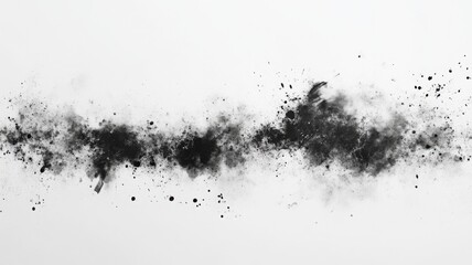 Obraz premium ai generates, Black ink splatter with abstract smoky textures on a white background, ideal for modern art designs, grunge themes, and creative visual projects