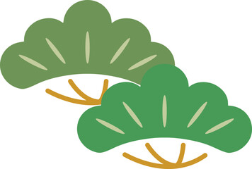 Traditional Japanese vintage pine leaves