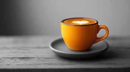 Obraz premium Espresso shot in a minimalist setting, solid gray background