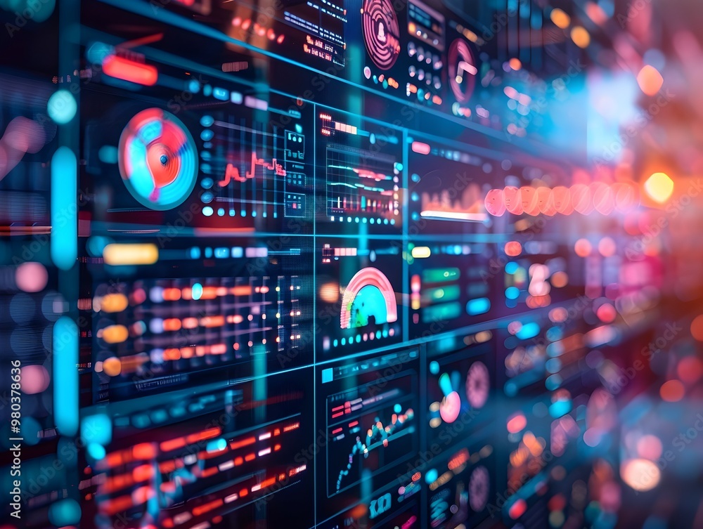 Aufkleber ai driven video marketing analytics with detailed engagement metrics in a vibrant digital dashboard 