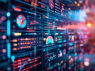 AI Driven Video Marketing Analytics with Detailed Engagement Metrics in a Vibrant Digital Dashboard Interface