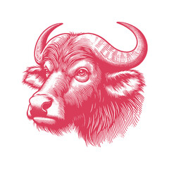 buffalo head vector illustration