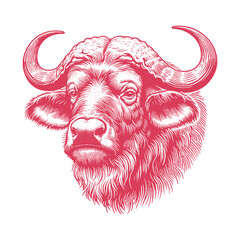 buffalo head vector illustration