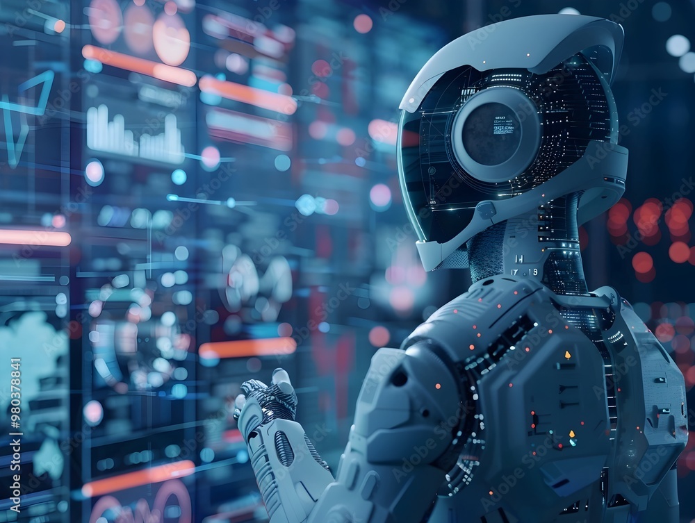 Aufkleber ai enhanced competitor analysis and marketing insights dashboard futuristic high tech data visualiza