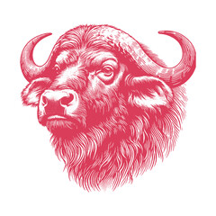 buffalo head vector illustration
