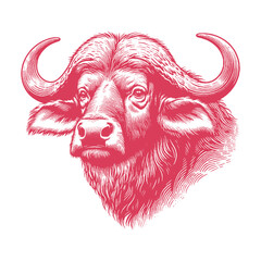 buffalo head vector illustration