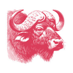 buffalo head vector illustration