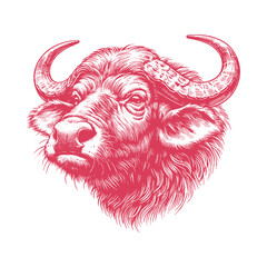 buffalo head vector illustration