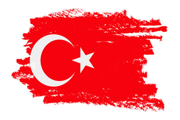 Flag of Turkey png sticker, paint stroke design, transparent background