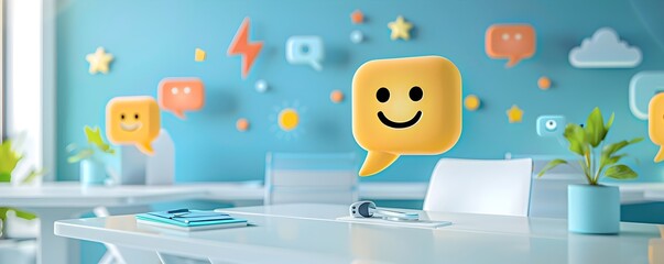 AI Enhanced Customer Feedback Analysis Detailed Sentiment Visualization in Bright Modern Workspace
