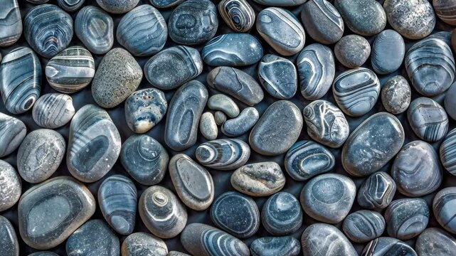 Camera moving right showing polished lake superior agates