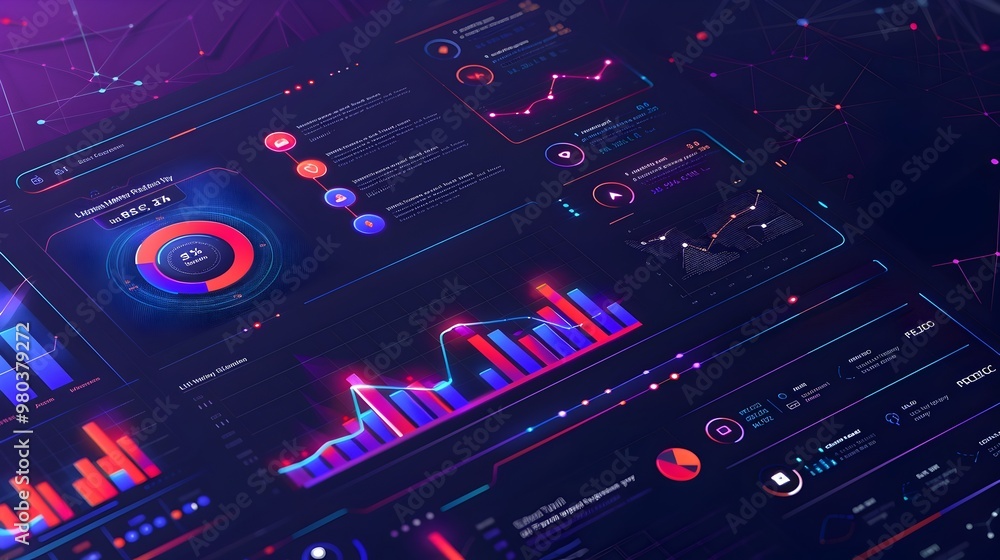 Poster cutting edge ai powered marketing analytics dashboard with detailed metrics and engagement data