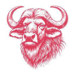 buffalo head vector illustration