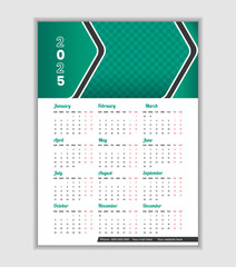 Modern 2025 wall calendar design template