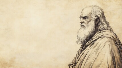 Fototapeta premium Micaiah’s Confrontation: Sarcasm Followed by the Solemn Truth of God’s Prophecy, 1 Kings Biblical Illustration, Bible Wall Art, Beige Background