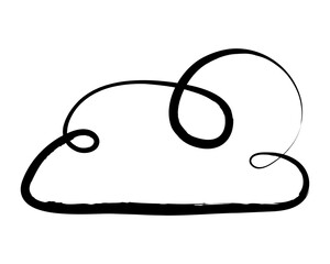 Cloud doodle png, transparent background