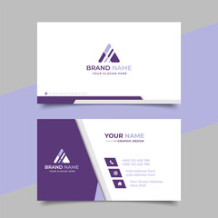 Creative modern purple business card design  name card corporate visiting card and simple clean template vector design