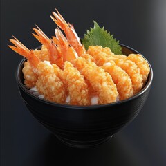 Shrimp Tempura Bowl set meal,in Set meal restaurant,cute and simple,best
