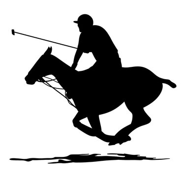 recommend clip art: silhouette of polo player. sport, horse, competition. different action, pose. vector illustration.