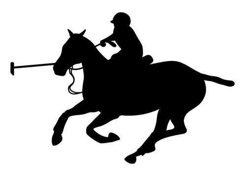 recommend clip art: silhouette of polo player. sport, horse, competition. different action, pose. vector illustration.