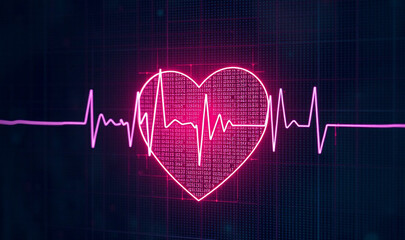 Naklejka premium heart beat cardiogram