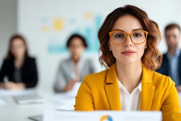 Diverse group of businesspeople examining customer experience reports, collaborative analysis scene, focus on data-driven decisions