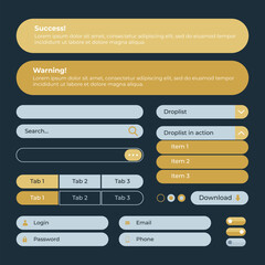 Flat design ui kit collection