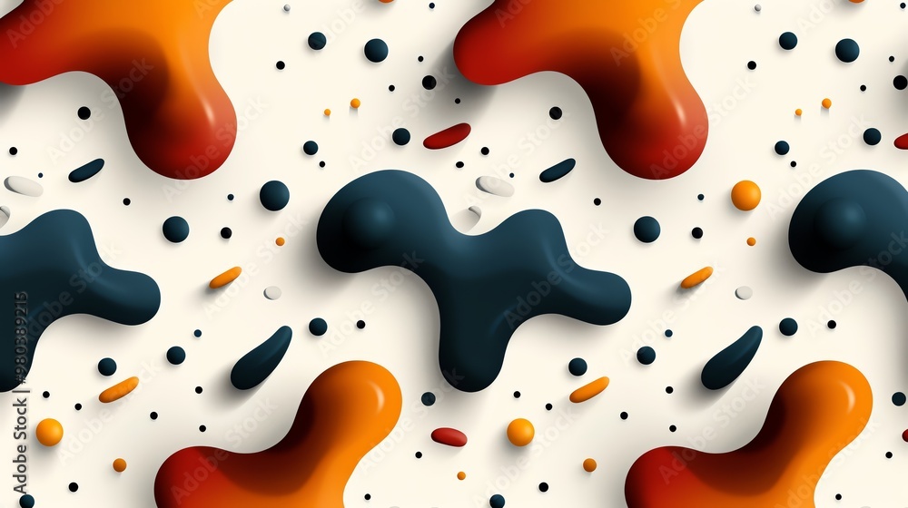 Poster colorful abstract pattern with fluid shapes and bold colors creating a vibrant and modern design ide
