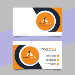 Creative modern yellow business card design  name card corporate visiting card and simple clean template vector design