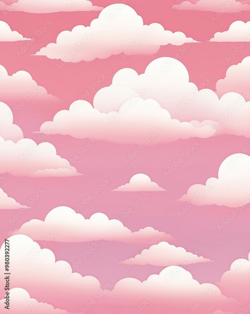 Poster subtle cloud pattern with gradient from light pink to white