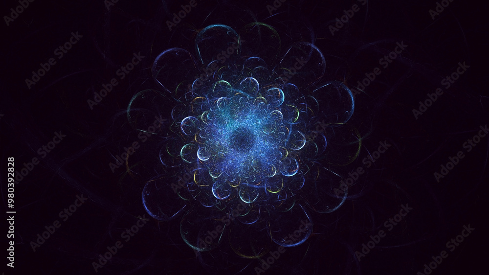Poster 3d manual rendering abstract round light background. its not ai generatd illustration.