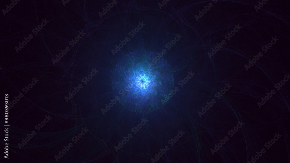 Poster 3d manual rendering abstract technology fractal background. its not ai generatd illustration.