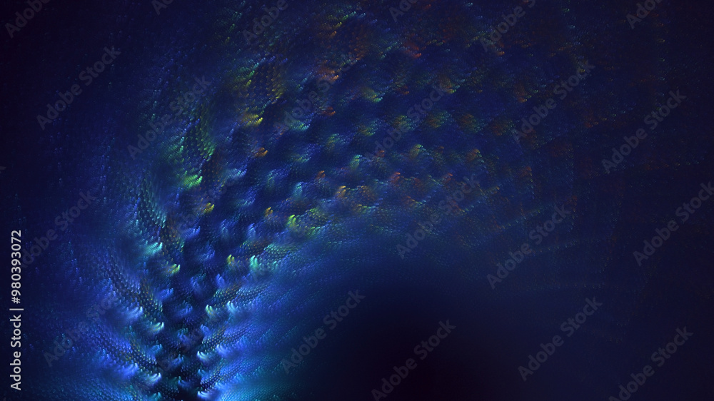 Poster 3d manual rendering abstract technology fractal background. its not ai generatd illustration.