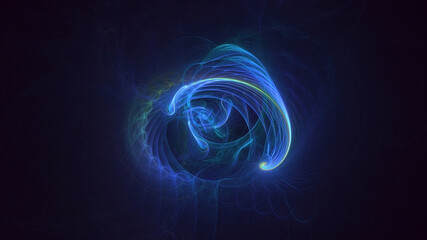 3D manual rendering abstract fractal light background. Its not AI Generatd illustration.