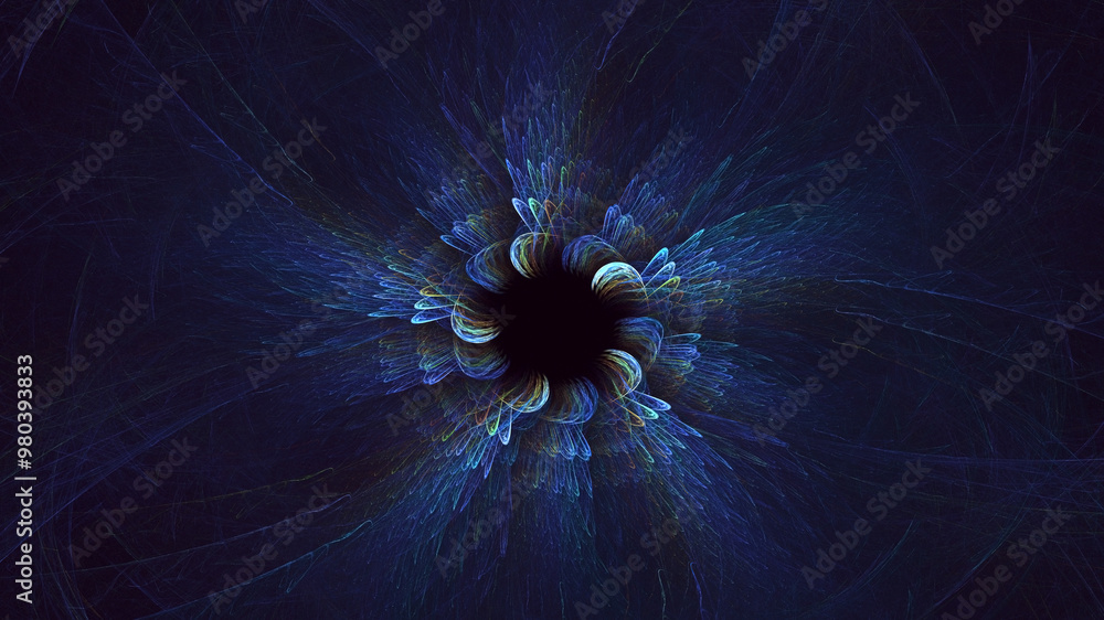 Aufkleber 3d manual rendering abstract circle light background. its not ai generatd illustration.