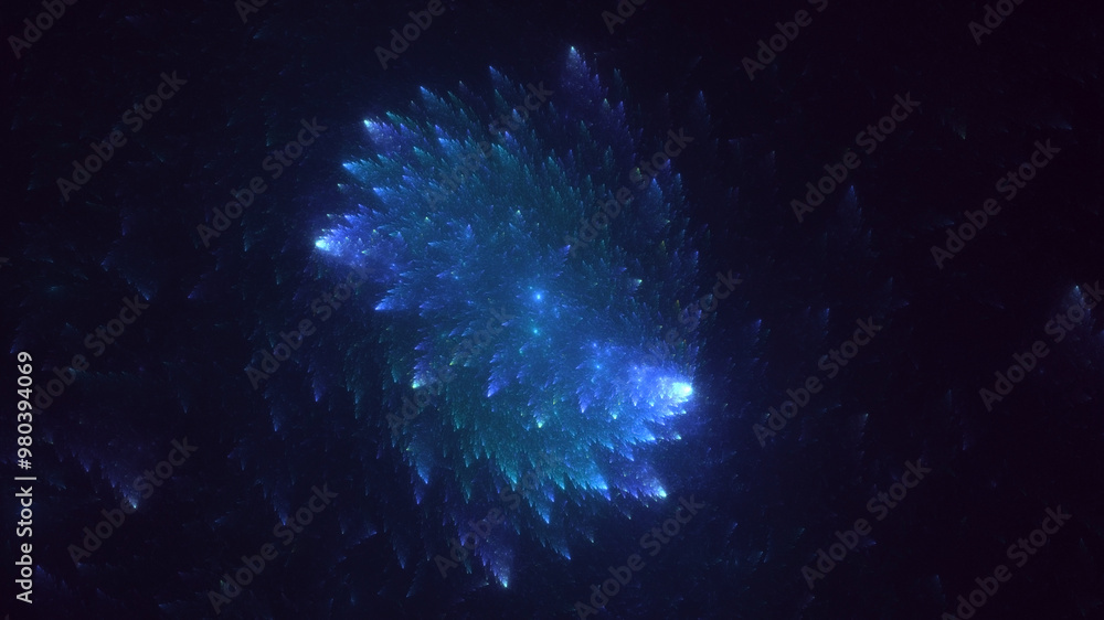 Poster 3d manual rendering abstract colorful fractal light background. its not ai generatd illustration.