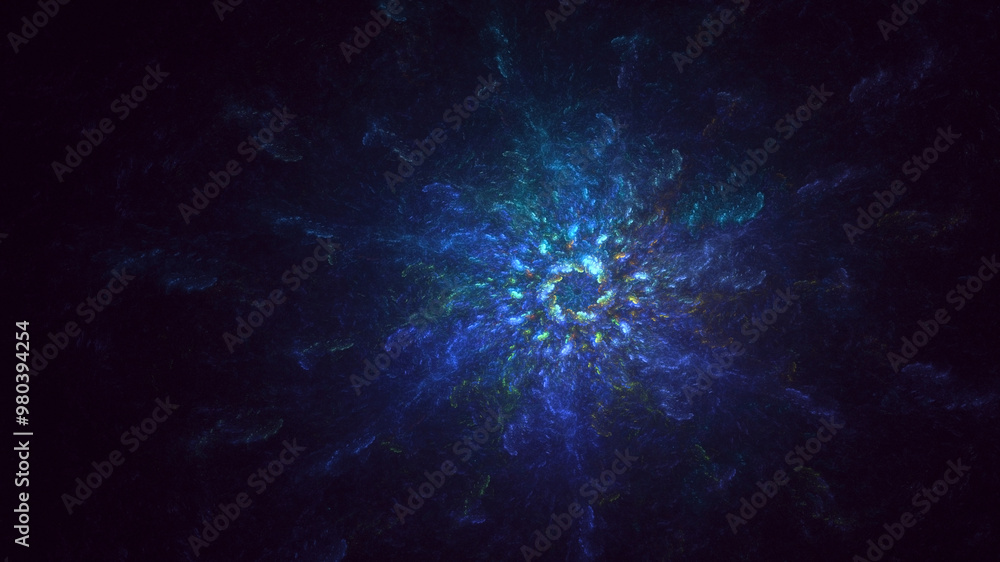 Poster 3d manual rendering abstract colorful fractal light background. its not ai generatd illustration.