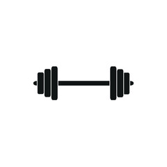 sports equipment icon, barbell, flat vector illustration isolated on a white background