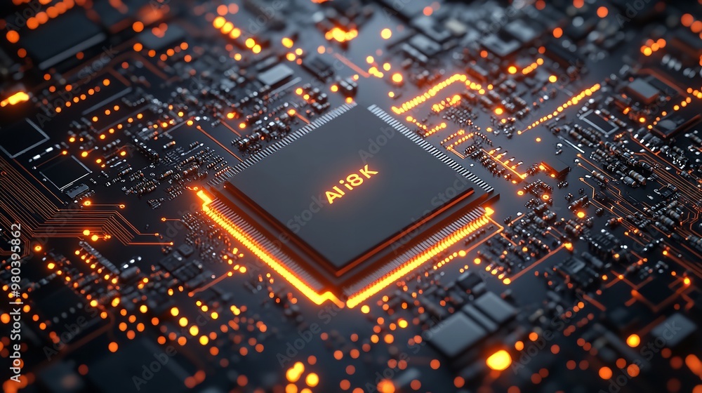 Poster central computer processors cpu concept. motherboard digital chip.
