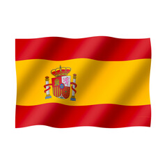 Obraz premium The spanish flag flies beautifully