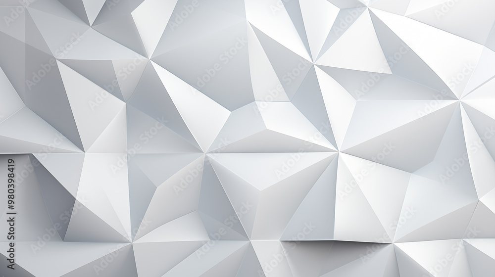 Poster abstract minimalist geometric triangle lowpoly mosaic pattern. white triangular abstract background.